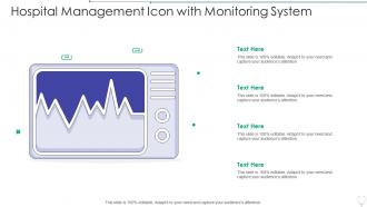 Hospital management icon with monitoring system