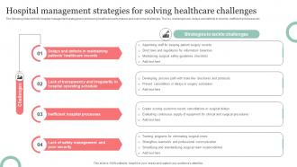 Hospital Management Strategies For Solving Healthcare Challenges