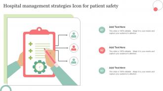 Hospital Management Strategies Icon For Patient Safety
