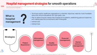 Hospital Management Strategies Implementing Hospital Management Strategies To Enhance Strategy SS