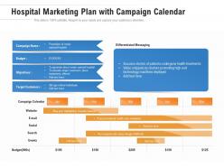 Hospital marketing plan with campaign calendar