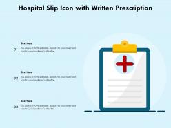 Hospital slip icon with written prescription