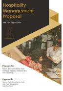 Hospitality management proposal example document report doc pdf ppt