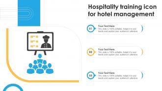 Hospitality Training Icon For Hotel Management