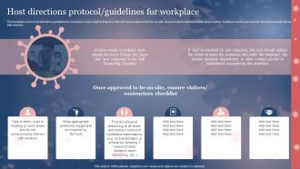Host Directions Protocol Guidelines For Workplace Framework For Post Pandemic Business Planning