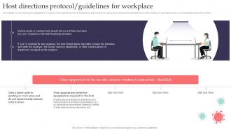 Host Directions Protocol Guidelines For Workplace Pandemic Business Playbook