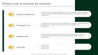 Hosting Events In Restaurant For Awareness Strategies To Increase Footfall And Online