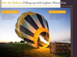 Hot air balloon filling up with lighter warm gas