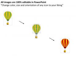 Hot air balloon for entertainment flat powerpoint design