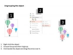 Hot air balloons for data representations flat powerpoint design