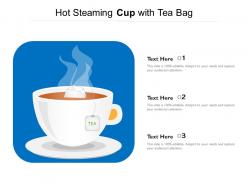 Hot steaming cup with tea bag