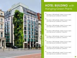 Hotel building with hanging green plants