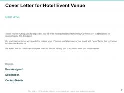 Hotel event venue proposal template powerpoint presentation slides