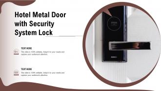 Hotel metal door with security system lock