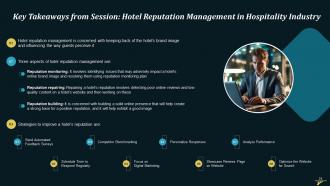 Hotel Reputation Management In Hospitality Industry Training Ppt Impressive Pre-designed