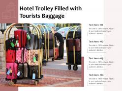 Hotel trolley filled with tourists baggage