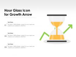 Hour glass icon for growth arrow
