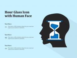 Hour glass icon with human face