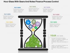 Hour Glass With Gears And Notes Finance Process Control Flat Powerpoint Design