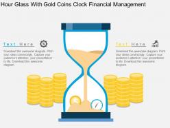 Hour glass with gold coins clock financial management flat powerpoint design
