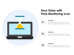 Hour glass with time monitoring icon
