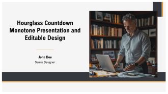 Hourglass Countdown Monotone Presentation And Editable Design PPT Sample AT