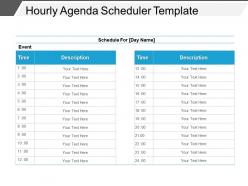 Hourly agenda scheduler template powerpoint images