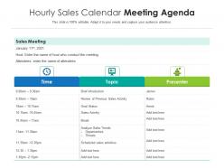 Hourly sales calendar meeting agenda