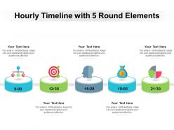 Hourly timeline with 5 round elements