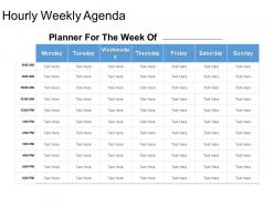Hourly Weekly Agenda Powerpoint Slide Deck