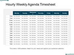 Hourly Weekly Agenda Timesheet Powerpoint Slide Clipart