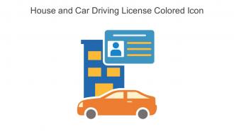 House And Car Driving License Colored Icon In Powerpoint Pptx Png And Editable Eps Format