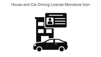 House And Car Driving License Monotone Icon In Powerpoint Pptx Png And Editable Eps Format