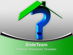 House and question mark investment shapes powerpoint templates ppt themes and graphics 0113