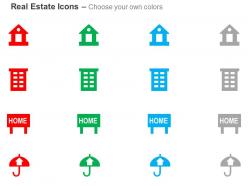 House apartment signboard umbrella ppt icons graphics
