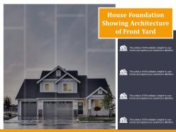 House foundation showing architecture of front yard