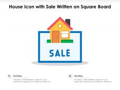 House Icon With Sale Written On Square Board