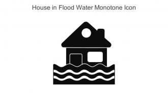 House In Flood Water Monotone Icon In Powerpoint Pptx Png And Editable Eps Format