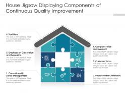House jigsaw displaying components of continuous quality improvement