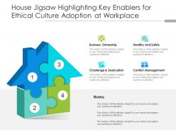 House Jigsaw Highlighting Key Enablers For Ethical Culture Adoption At Workplace