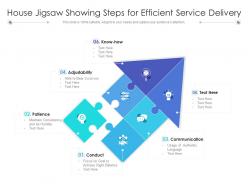 House jigsaw showing steps for efficient service delivery