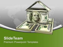 House made from dollar bills savings powerpoint templates ppt themes and graphics 0213