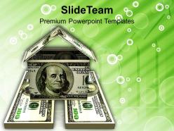 House made of dollar notes success powerpoint templates ppt themes and graphics 0113