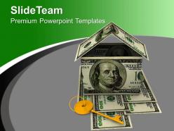House made of dollars with key powerpoint templates ppt themes and graphics 0213