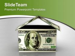 House made of money dollar bills finance powerpoint templates ppt themes and graphics 0213