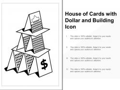 House of cards with dollar and building icon