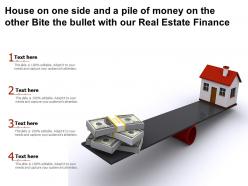 House on one side and a pile of money on the other bite the bullet with our real estate finance