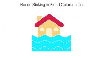 House Sinking In Flood Colored Icon In Powerpoint Pptx Png And Editable Eps Format