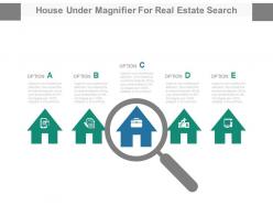 House under magnifier for real estate search powerpoint slides