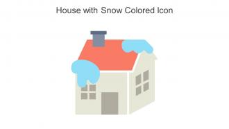 House With Snow Colored Icon In Powerpoint Pptx Png And Editable Eps Format
